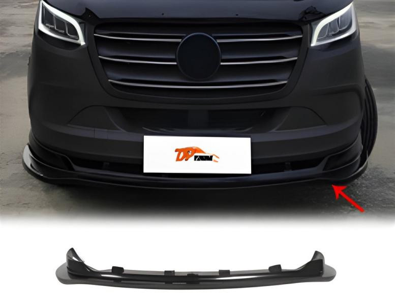 Купити Передня Lip накладка DPT (чорний глянець) для Mercedes Sprinter W907/W910 2018- рр