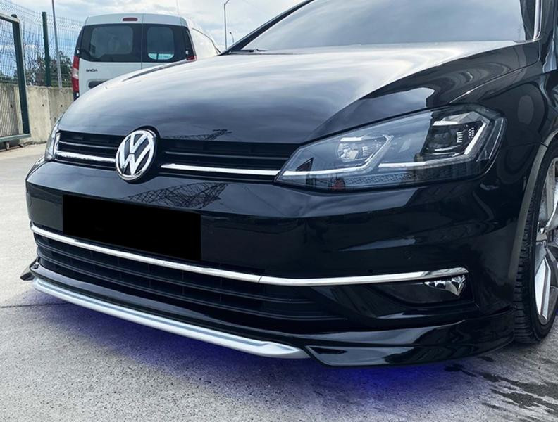 Купити Передня Lip накладка DPT V-1 (для заводського бампера, 2017-2019, Під фарбування) для Volkswagen Golf 7/E-Golf