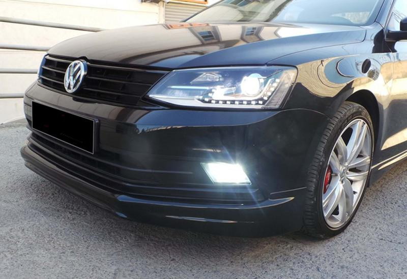 Купить Передняя Lip накладка DPT V-1 (2014-2018, черный глянец) для Volkswagen Jetta