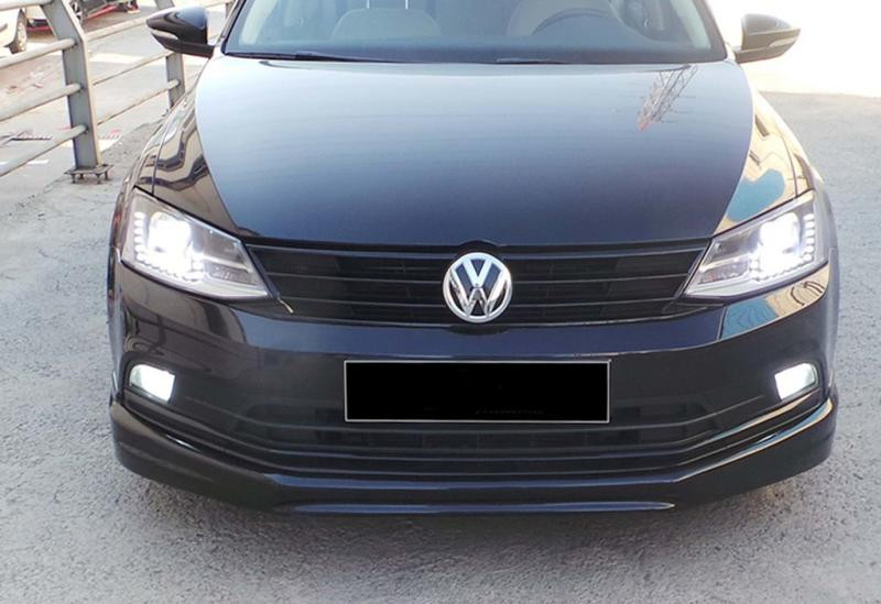 Купить Передняя Lip накладка DPT V-1 (2014-2018, черный глянец) для Volkswagen Jetta
