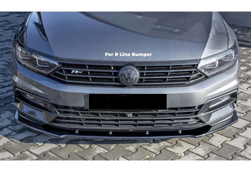 Купити Передня Lip накладка DPT V-1 (для R-Lİne, 2015-2019, чорний глянець) для Volkswagen Passat B8 рр