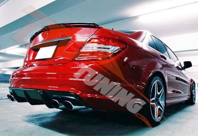 Купить Задний диффузор DPT (2007-2011, для AMG SD, черный глянец) для Mercedes C-class W204