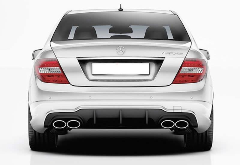 Купить Задний диффузор DPT (2011-2014, для AMG SD, черный глянец) для Mercedes C-class W204