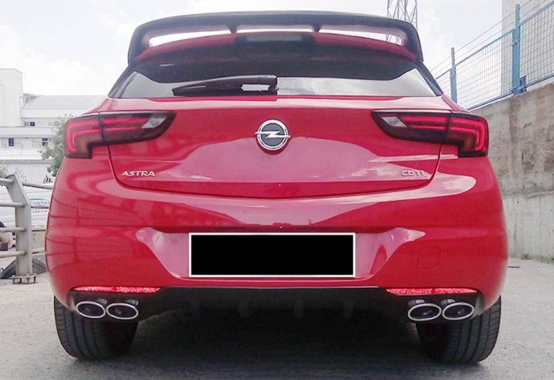 Купити Задній дифузор DPT V-1 (HB, чорний глянець) для Opel Astra K 2016-2021 рр