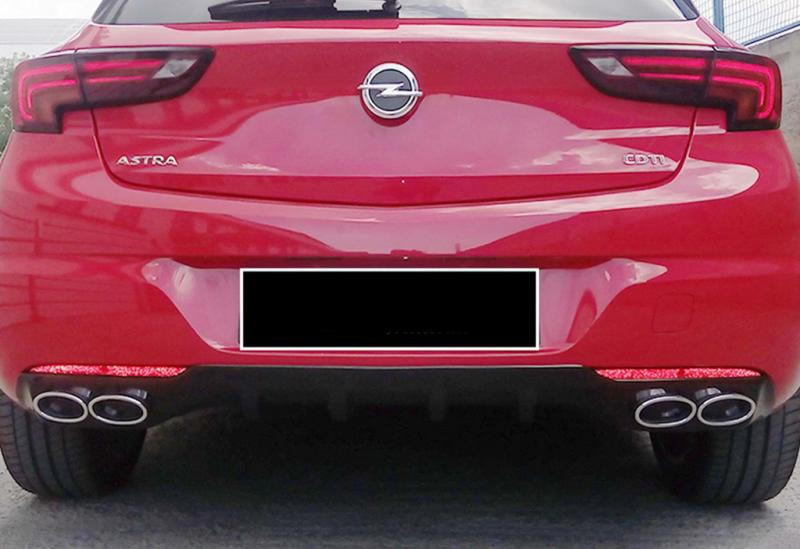 Купити Задній дифузор DPT V-1 (HB, чорний глянець) для Opel Astra K 2016-2021 рр