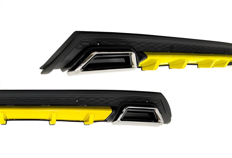 Купить Универсальный задний диффузор DPT V-10 (ABS) (желтый-2025черный глянец)