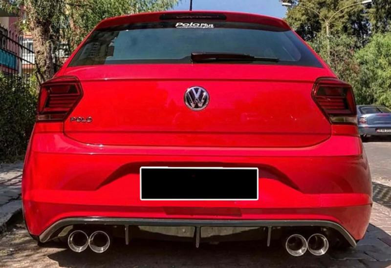 Купить Задний диффузор DPT V-2 (черный глянец) для Volkswagen Polo 2017- рр