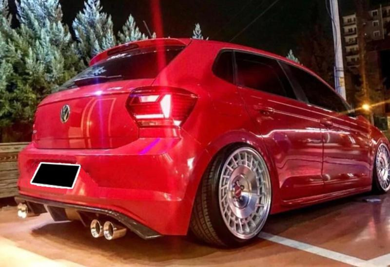 Купить Задний диффузор DPT V-2 (черный глянец) для Volkswagen Polo 2017- рр