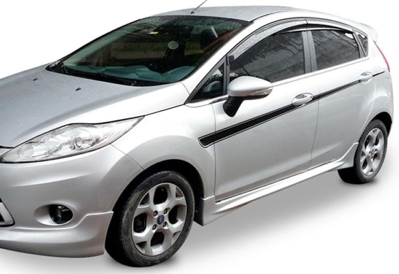 Купить Боковые пороги DPT V-2 (HB, черный глянец) для Ford Fiesta 2008-2017 гг
