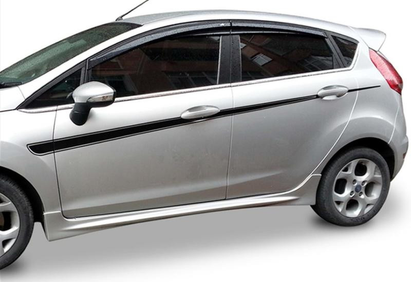 Купить Боковые пороги DPT V-2 (HB, черный глянец) для Ford Fiesta 2008-2017 гг