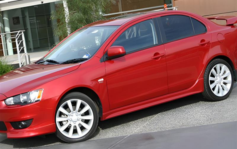 Купить Боковые пороги DPT (под покраску) для Mitsubishi Lancer X 2008- гг