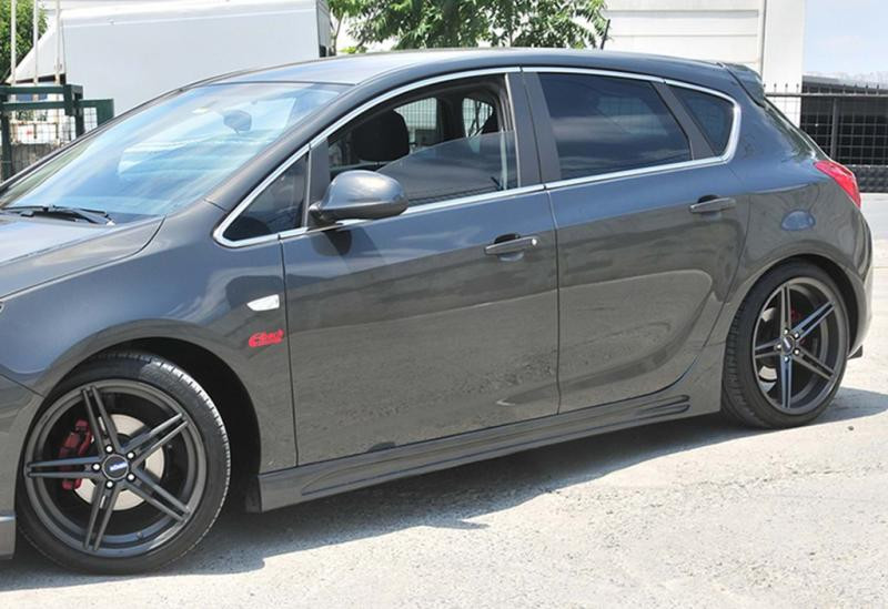 Купити Бокові пороги DPT V-3 (Під фарбування) для Opel Astra J 2009-2015 рр