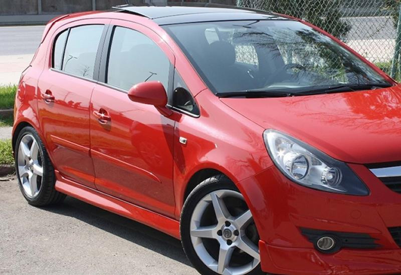 Купити Бокові пороги DPT V-1 (чорний глянець) для Opel Corsa D 2007-2014 рр