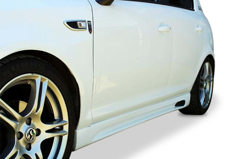 Купить Боковые пороги DPT V-2 (черный глянец) для Opel Corsa D 2007-2014 гг