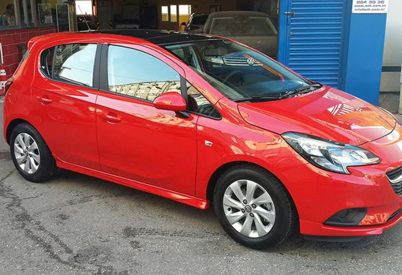 Купить Боковые пороги DPT (черный глянец) для Opel Corsa E 2015-2019 гг