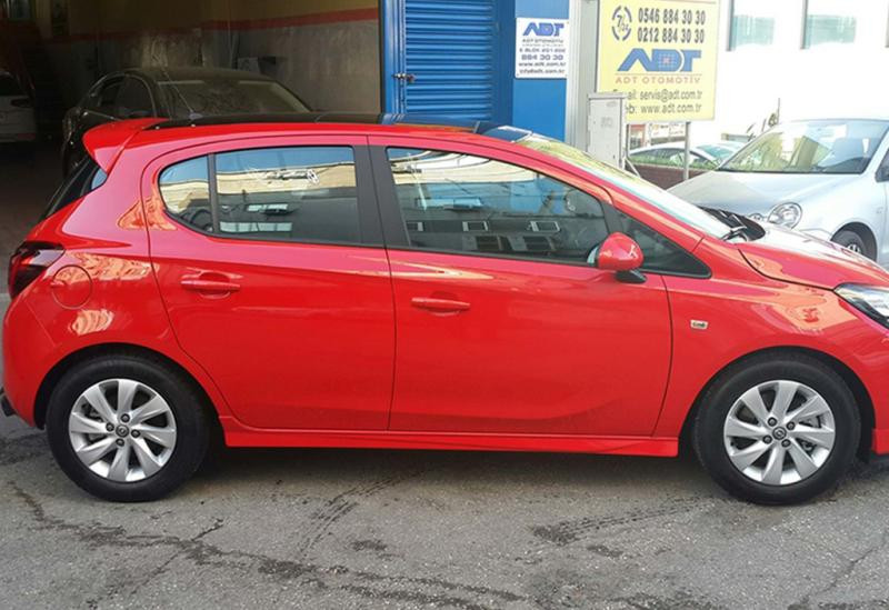 Купить Боковые пороги DPT (черный глянец) для Opel Corsa E 2015-2019 гг