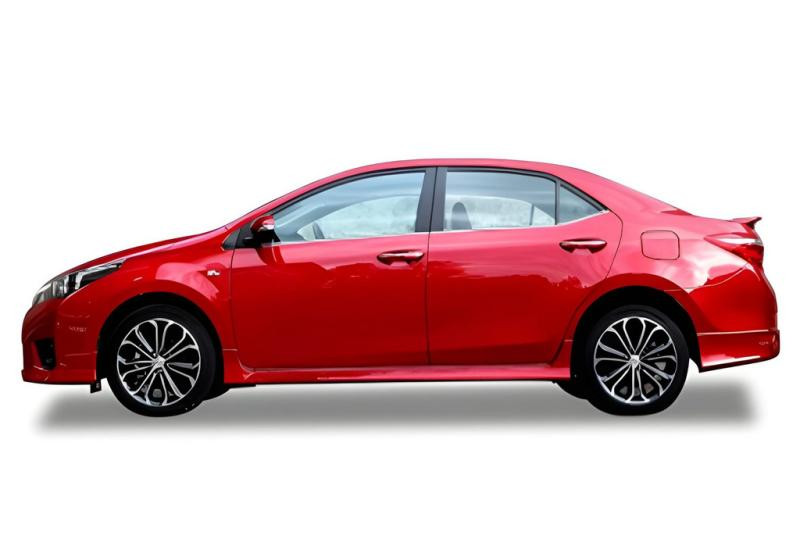 Купить Боковые пороги DPT (черный глянец) для Toyota Corolla 2013-2019 гг