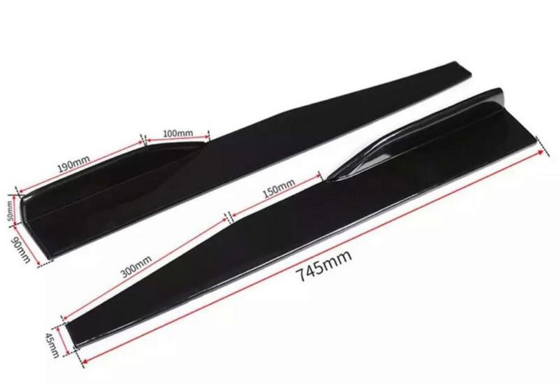 Купить Универсальная накладка на боковые пороги DPT Aero Black (черный глянец)