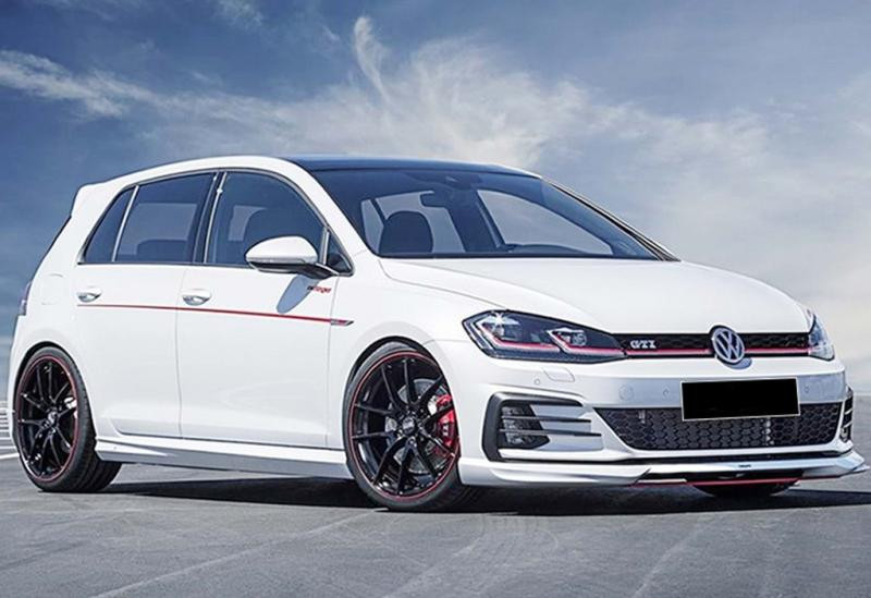 Купить Боковые пороги DPT V-5 (черный глянец) для Volkswagen Golf 7/E-Golf