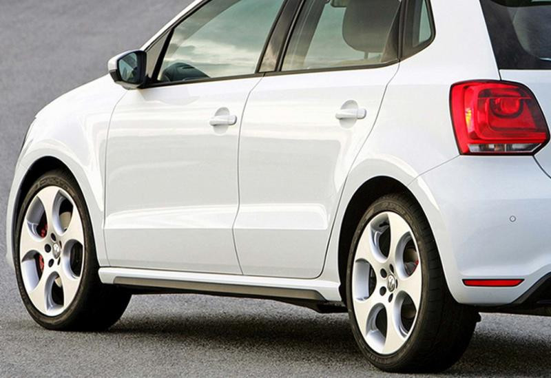 Купить Боковые пороги DPT V-2 (черный глянец) для Volkswagen Polo 2010-2017 гг