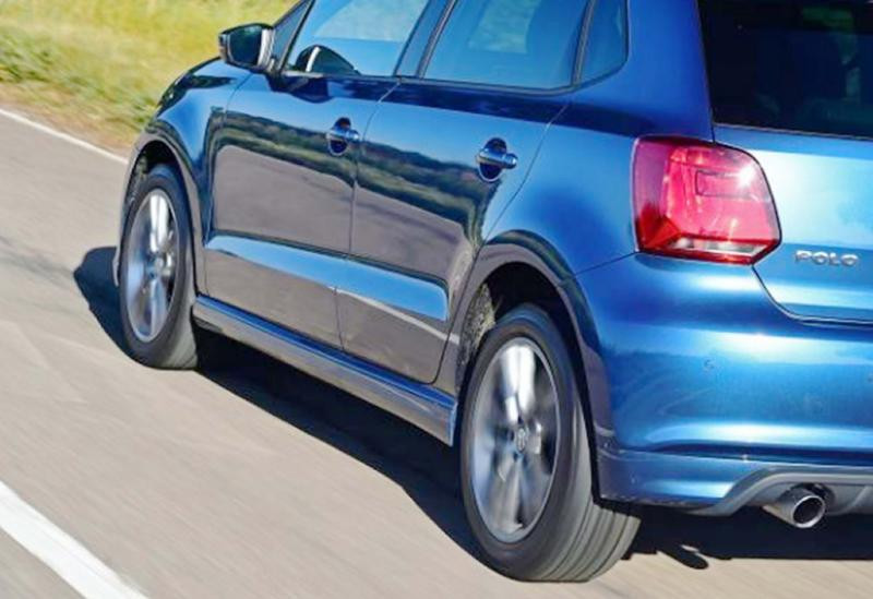 Купить Боковые пороги DPT V-3 (черный глянец) для Volkswagen Polo 2010-2017 гг