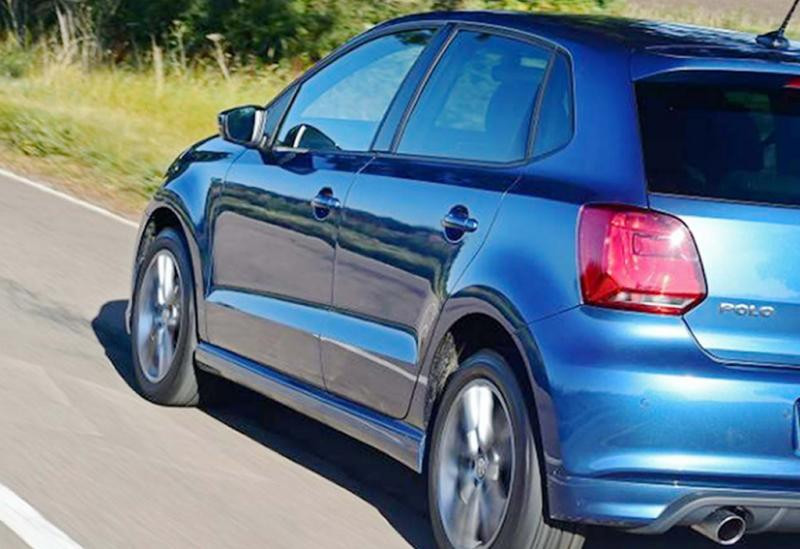 Купить Боковые пороги DPT V-3 (черный глянец) для Volkswagen Polo 2010-2017 гг