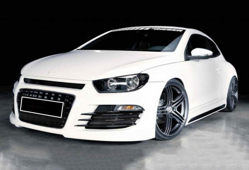 Купить Боковые пороги DPT V-2 (черный глянец) для Volkswagen Scirocco