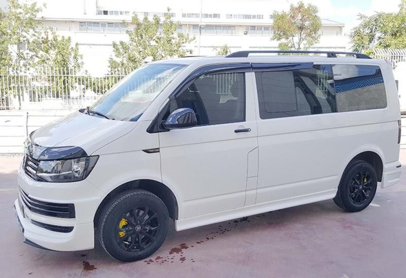 Купить Боковые пороги DPT (черный глянец) для Volkswagen T6