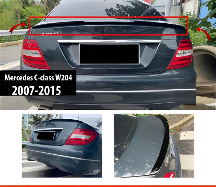 Купити Спойлер DPT V-1 (чорний глянець) для Mercedes C-class W204 2007-2015рр
