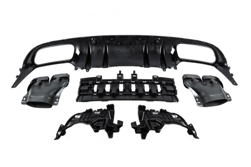 Купить Задний диффузор с насадками Black (для Coupe дизайн AMG63) для Mercedes C-сlass W205 2014-2021 гг