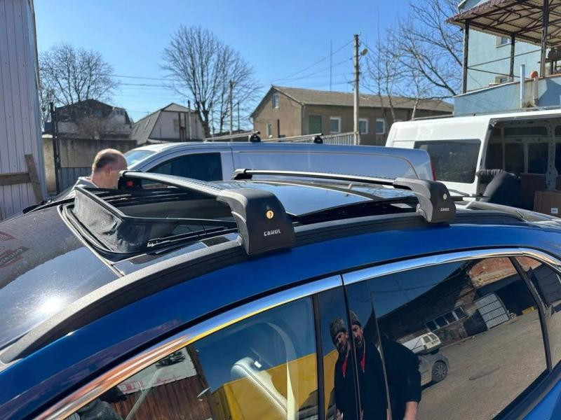 Купить Багажник (поперечины) на интегрированные рейлинги Ecem V2 120 см (2 шт) Черный для Volkswagen Touareg 2018- гг