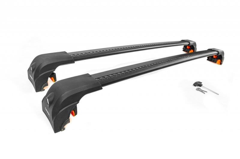 Купить Багажник (поперечины) на интегрированные рейлинги Ecem V2 120 см (2 шт) Черный для Volkswagen Touareg 2018- гг