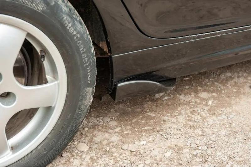 Купити Універсальні Flap накладки на бокові пороги тип-F (2 шт, чорний глянець, ABS-пластик)