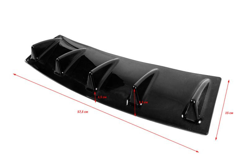 Купити Універсальний задній дифузор тип-E (чорний глянець, ABS-пластик)