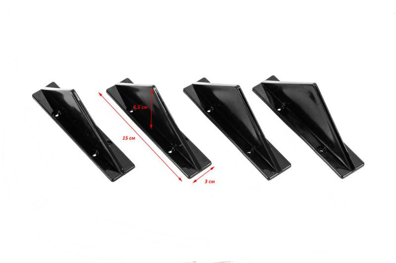 Купити Універсальний задній дифузор тип-F (4шт, чорний глянець, ABS-пластик)