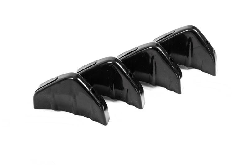 Купить Универсальный задний диффузор тип-D (4шт, черный глянец, ABS-пластик)