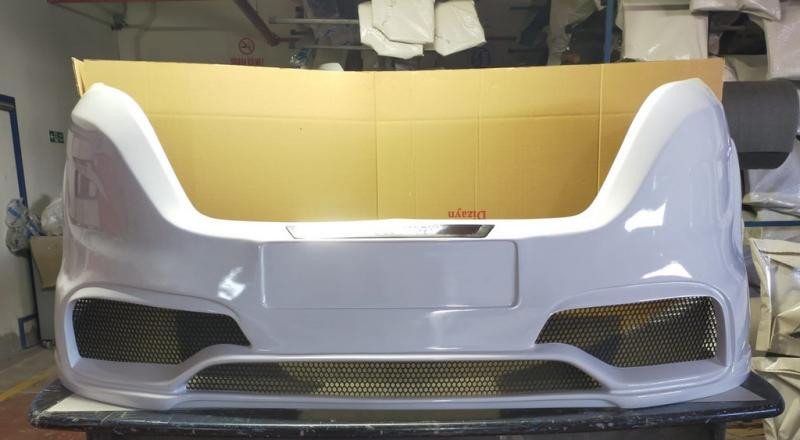 Купить Накладка на передний бампер V4 (под покраску) для Mercedes Sprinter W907/W910 2018- гг