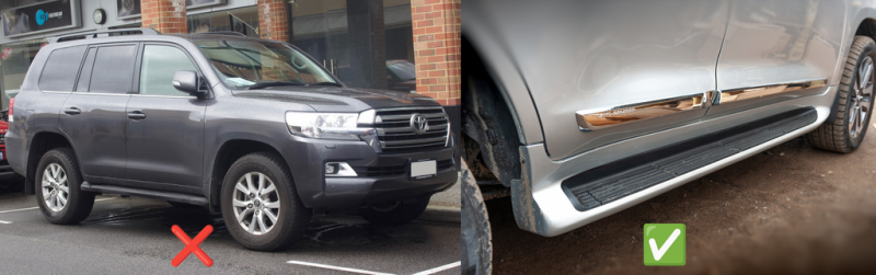 Купить Передние брызговики (2 шт, под пороги с подсветкой) для Toyota Land Cruiser 200