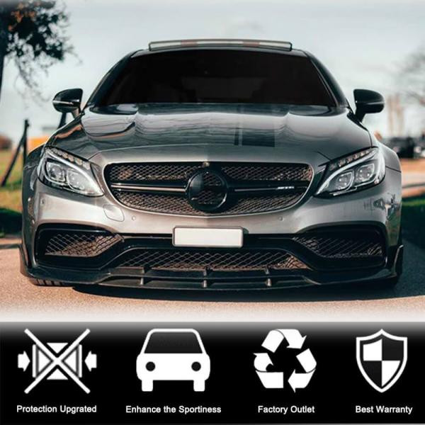 Купити Накладка на передній бампер Lip V2 (для купе/кабріолет C63 AMG 2015-2019, Карбон) для Mercedes C-сlass W205 рр