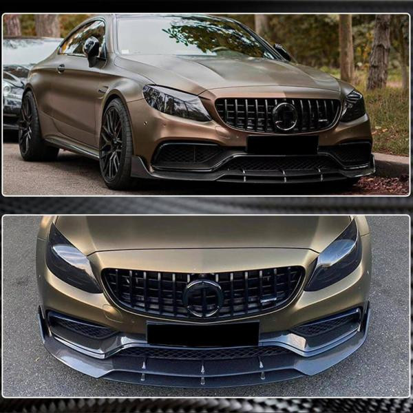 Купити Накладка на передній бампер Lip V2 (для купе/кабріолет C63 AMG 2015-2019, Карбон) для Mercedes C-сlass W205 рр