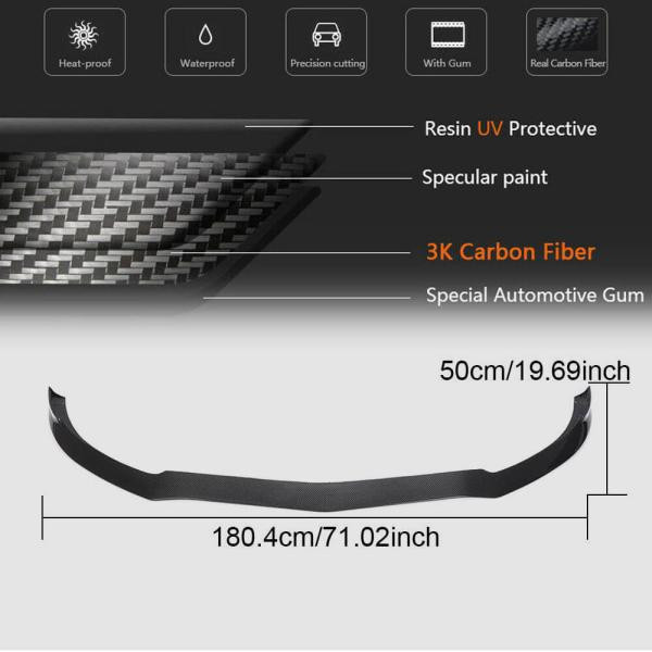 Купить Накладка на передний бампер Lip V3 (для купе/кабриолет C63 AMG 2015-2019, Карбон) для Mercedes C-сlass W205