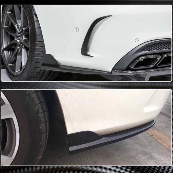 Купить Накладки на задний бампер V2 (для купе/кабриолет AMG-Line/C43 AMG 2015-2019, Карбон) для Mercedes C-сlass W205