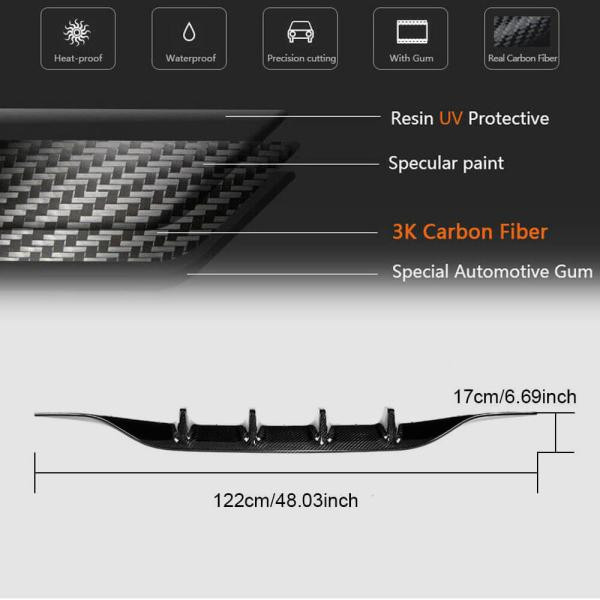 Купить Диффузор заднего бампера (для купе/кабриолет AMG-Line/C43 AMG 2015-2019, Карбон) для Mercedes C-сlass W205