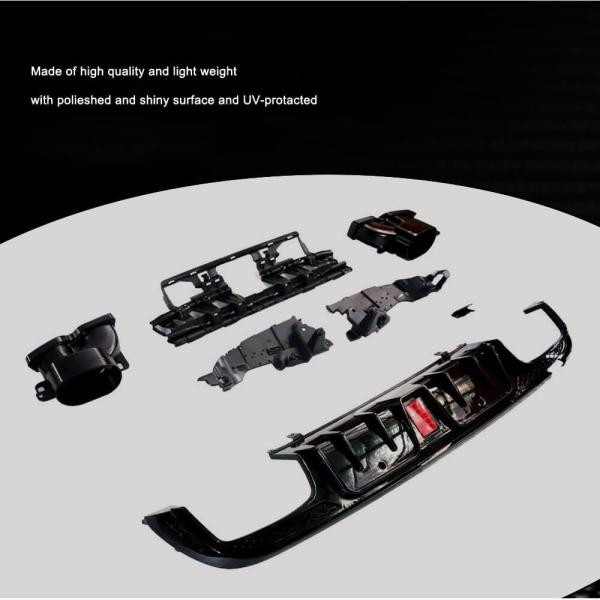 Купить Диффузор заднего бампера с насадками (для SD С43 AMG 2015-2021, Карбон) для Mercedes C-сlass W205