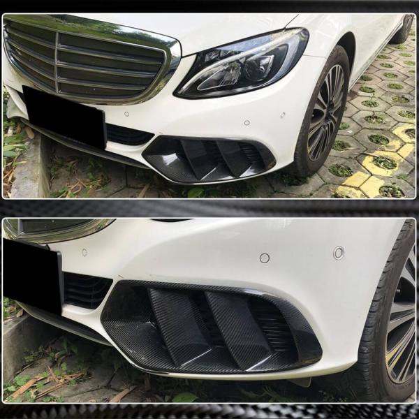 Купить Накладки на противотуманки (для SD Base 2015-2019, Карбон) для Mercedes C-сlass W205