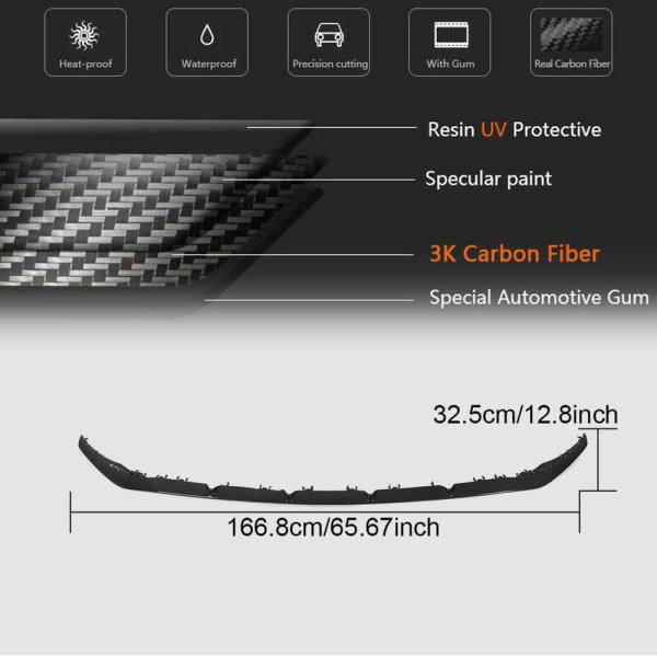 Купить Накладка на передний бампер Lip V2 (для C43 AMG 2019-2021, Карбон) для Mercedes C-сlass W205