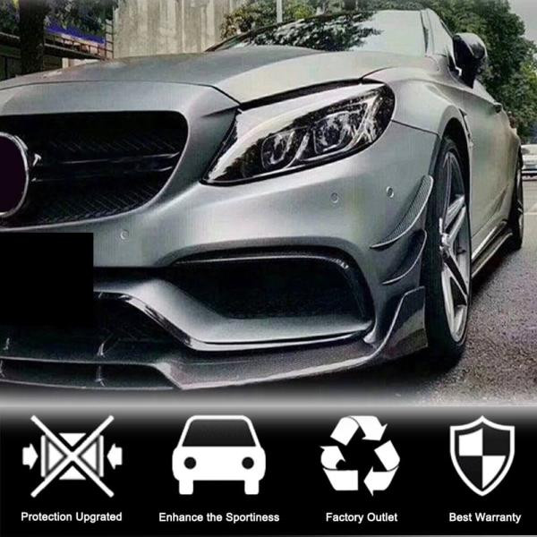 Купить Накладки на передний бампер (для C63 AMG 2015-2019, Карбон) для Mercedes C-сlass W205