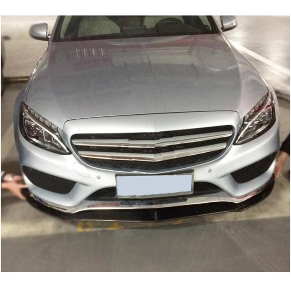 Купити Накладка на передній бампер Lip V6 (для C43 AMG 2015-2019, Карбон) для Mercedes C-сlass W205 рр