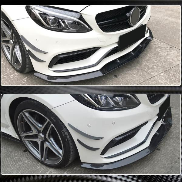 Купити Накладка на передній бампер Lip V1 (для SD C63 AMG 2015-2019, Карбон) для Mercedes C-сlass W205 рр