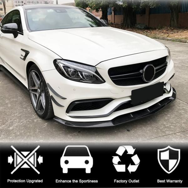 Купить Накладка на передний бампер Lip V3 (для SD C63 AMG 2015-2019, Карбон) для Mercedes C-сlass W205